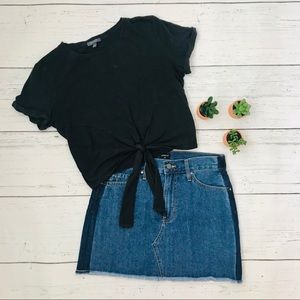 JUSTBLACK Denim Fringe Skirt
